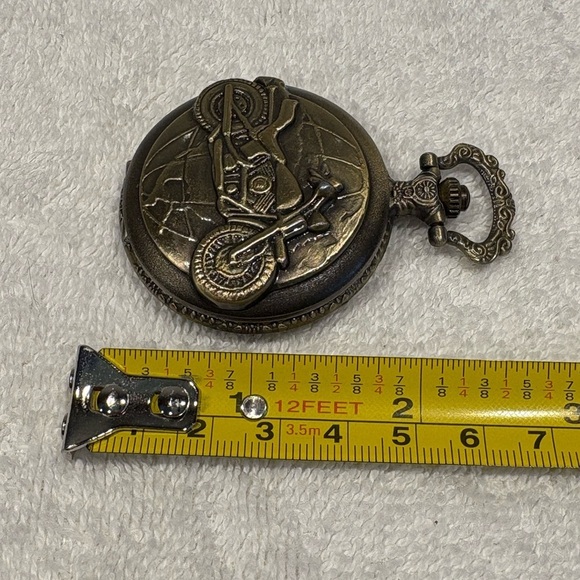 Vintage Bronze Motorcycle Pocket Watch - Picture 7 of 8